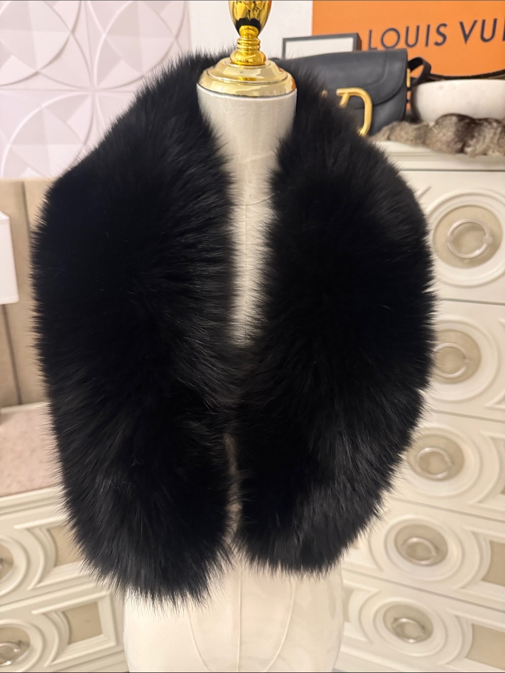 Black fox fur scarf